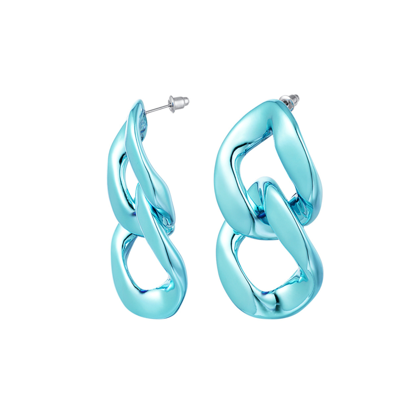 Metallic Earrings Blue