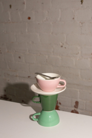 Uitverkocht op dit moment - Limited Edition Roze: Manuka Pink cappuccino kop 190 ml in overdoos 6 stuks