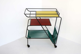 Minimalistische Kleurrijke Jaren 60  Vintage Bar Cart