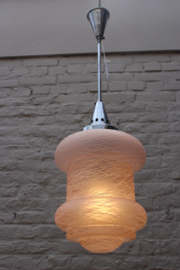 Art deco hanglamp zalm/roze met wit