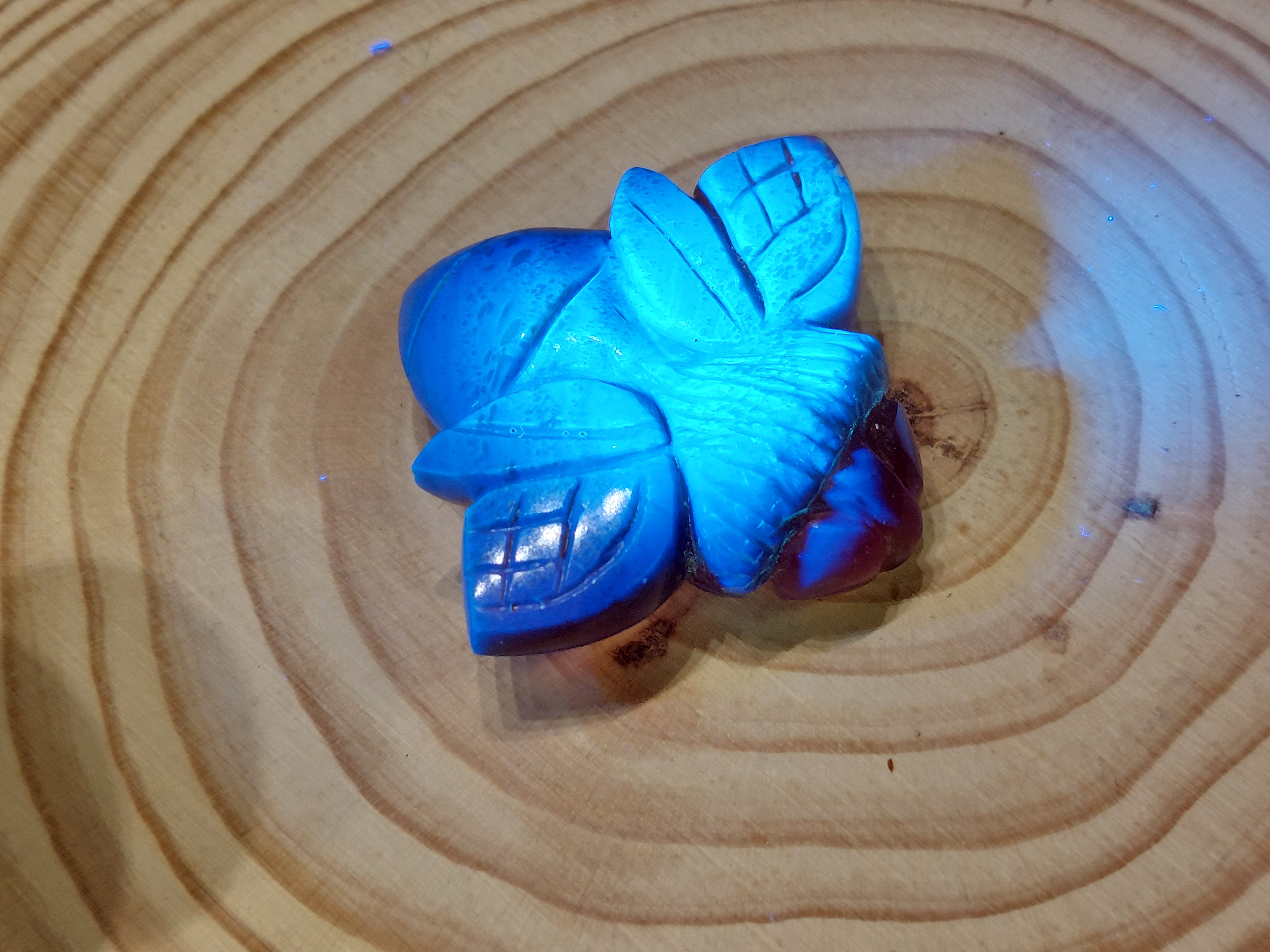 Blauwe amber bij