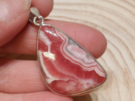 Rhodochrosiet hanger in zilver