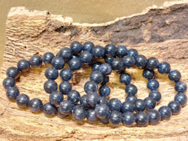 Blauwe goudstroom/goudsteen kogel armband 10 mm (synthetisch)
