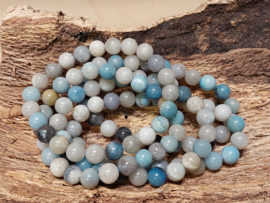 Blauwe paraiba kwarts kogelarmband 8mm