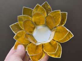 Lotus sfeerlicht geel met zilverrand