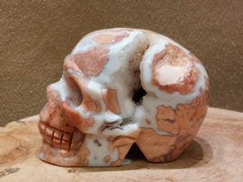 Roze chalcedoon human skull