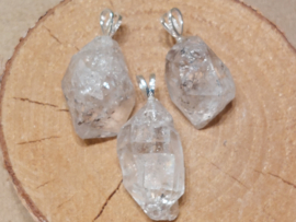 Herkimer diamant hanger met zilveren oogje