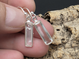 Bergkristal oorbellen in zilver