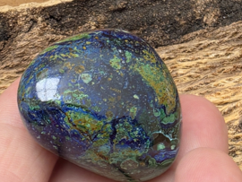 Azuriet malachiet knuffelsteen met chrysocolla