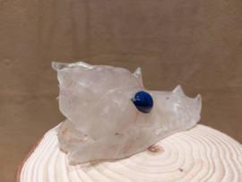 Bergkristal Sjamaandraak met tijgeroog en lapis lazuli ogen