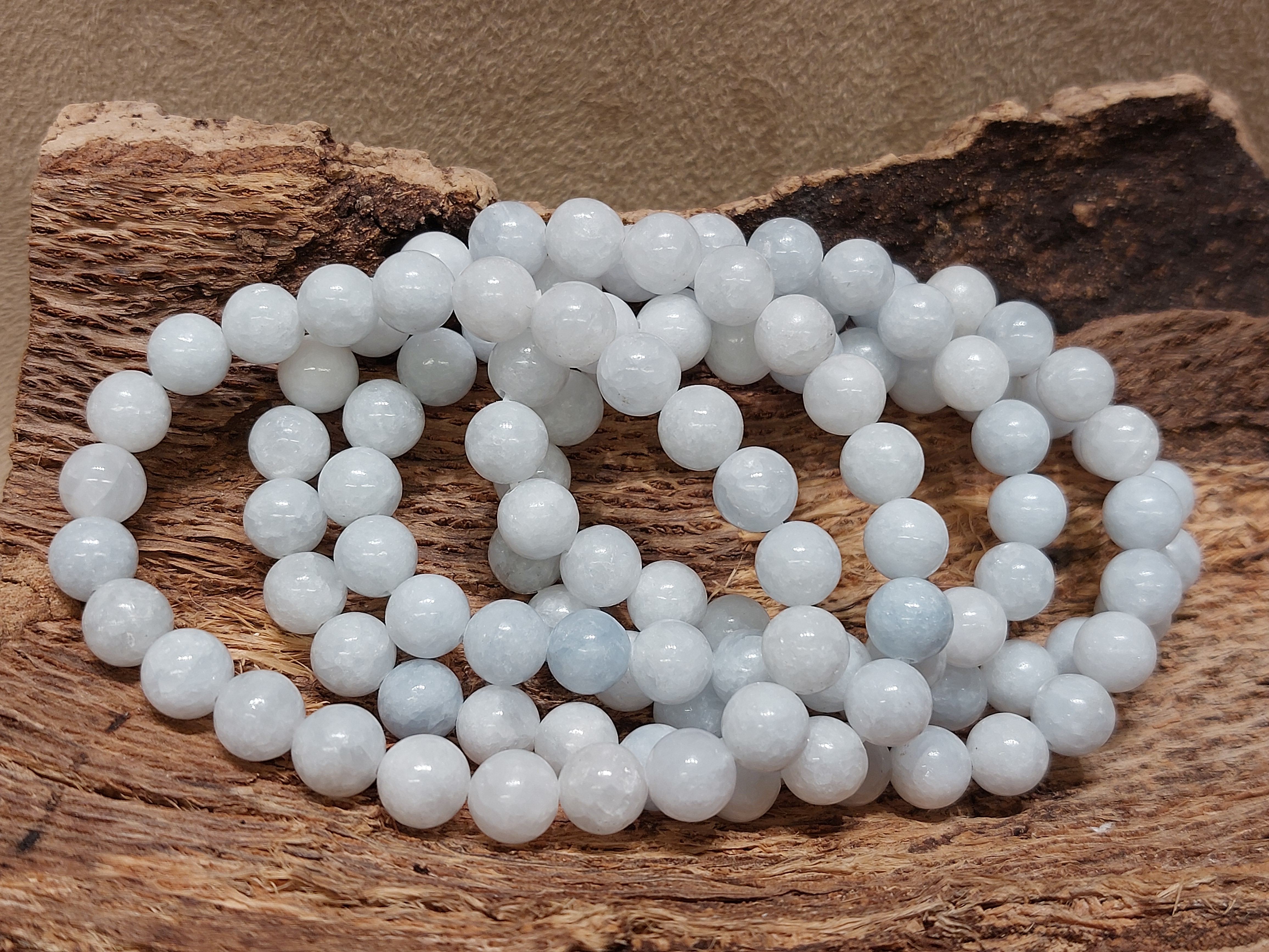 Blauwe calciet kogelarmband 8mm