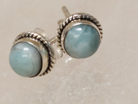 Larimar oorbellen in zilver