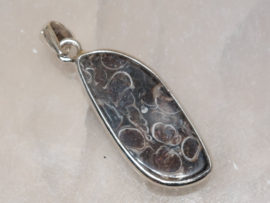 Turitella agaat hanger in zilver