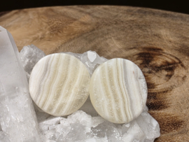 Zebra calciet cabochons set van 2