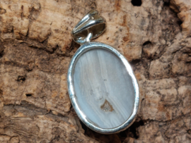 Chalcedoon of blue lace agaat hanger in zilver