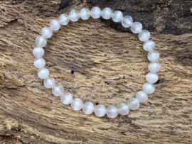 Seleniet/satijnspaat armband 6 mm
