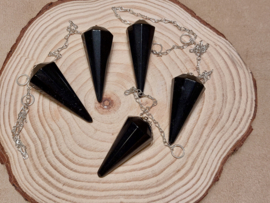 Zwarte obsidiaan pendel