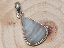 Chalcedoonroosje hanger in zilver