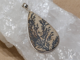 Dendriet in zandsteen hanger in zilver