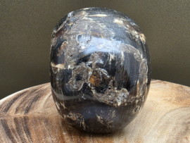 Blauwe amber human skull