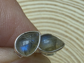 Labradoriet oorbellen in zilver