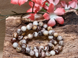 Cappuccino jaspis kogel armband 10 mm
