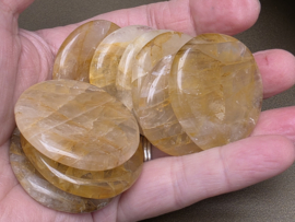 Golden healer of limoniet kwarts platte steen