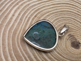 Chrysocolla hanger in zilver