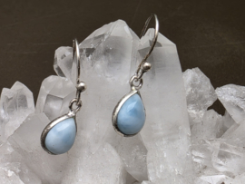 Larimar oorbellen in zilver