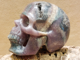 Druif agaat/ grape agaat human skull