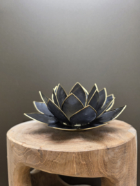 Lotus sfeerlicht zwart met goudrand