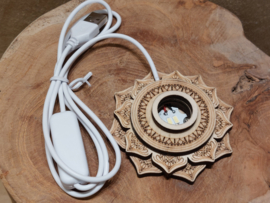 Lamp voor onder een edelsteen of mineraal