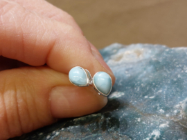 Larimar oorbellen in zilver