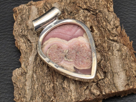 Rhodochrosiet hanger in zilver
