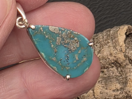 Turkoois hanger in zilver