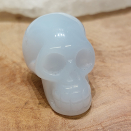 Blauwe chalcedoon human skull