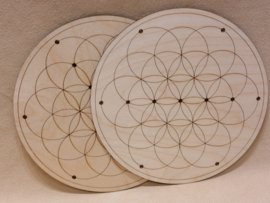 Grid plaat Flower of life 19 cm