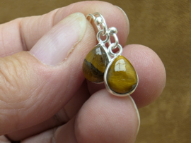 Tijgeroog oorbellen in zilver