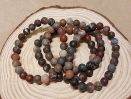 Versteend hout kogelarmband 8mm mat
