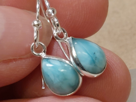 Larimar oorbellen in zilver