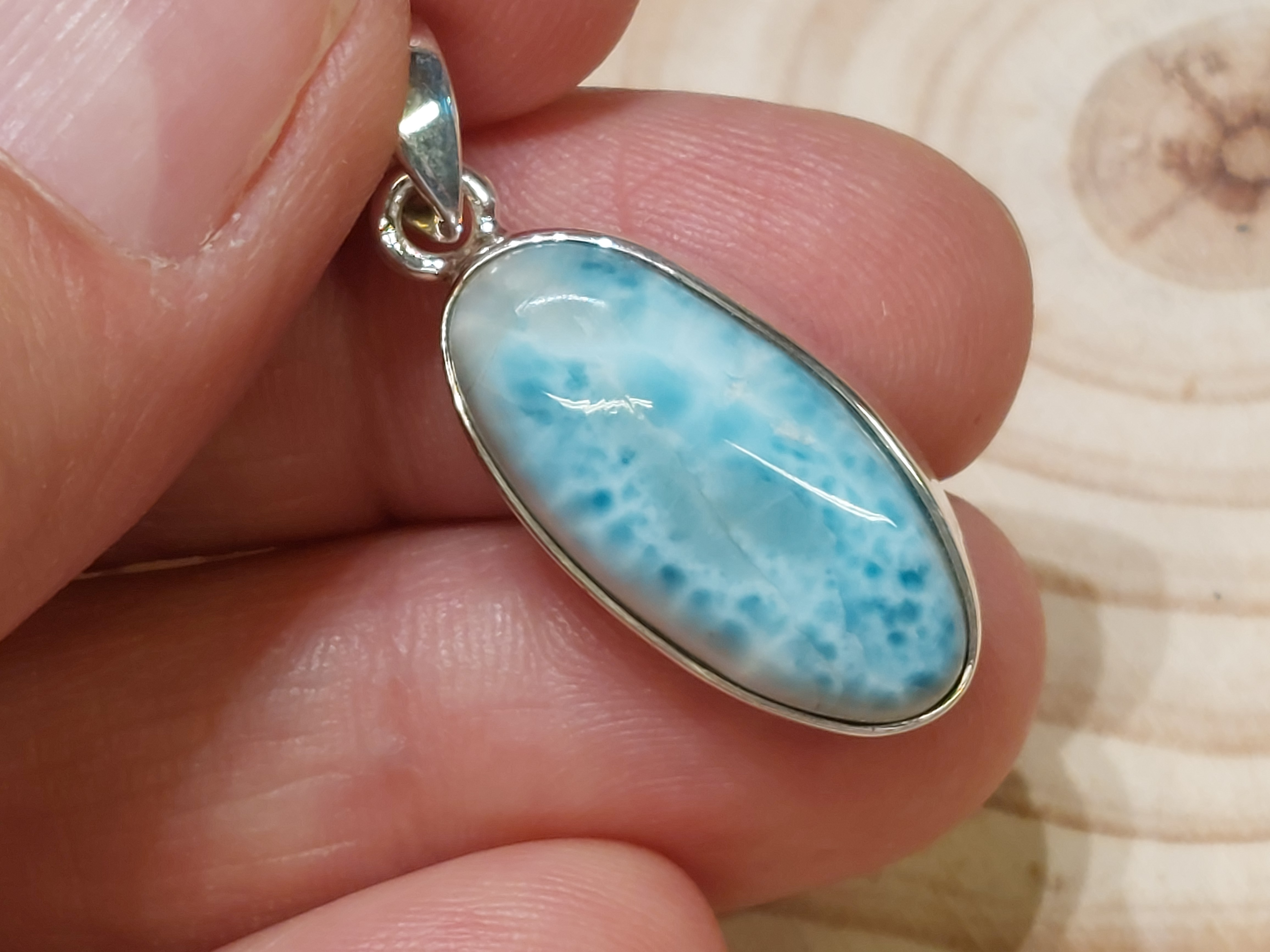 Larimar hanger in zilver