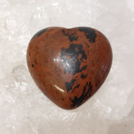 Mahonie obsidiaan hart hanger doorboord