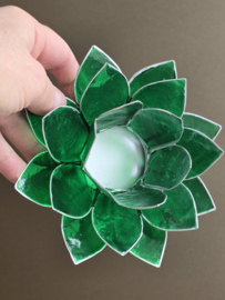 Lotus sfeerlicht groen met zilverrand