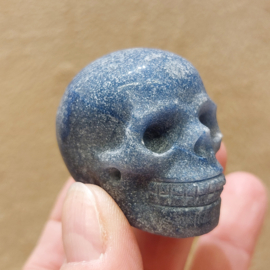 Blauwe kwarts human skull