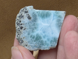 Larimar schijfje/plakje