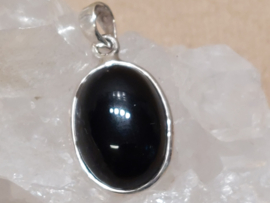 Onyx hanger in zilver