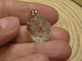 Herkimer diamant hanger met zilveren oogje