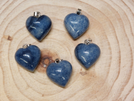 Blauwe kwarts hanger hart