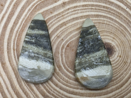 Serpentijn cabochons set van 2