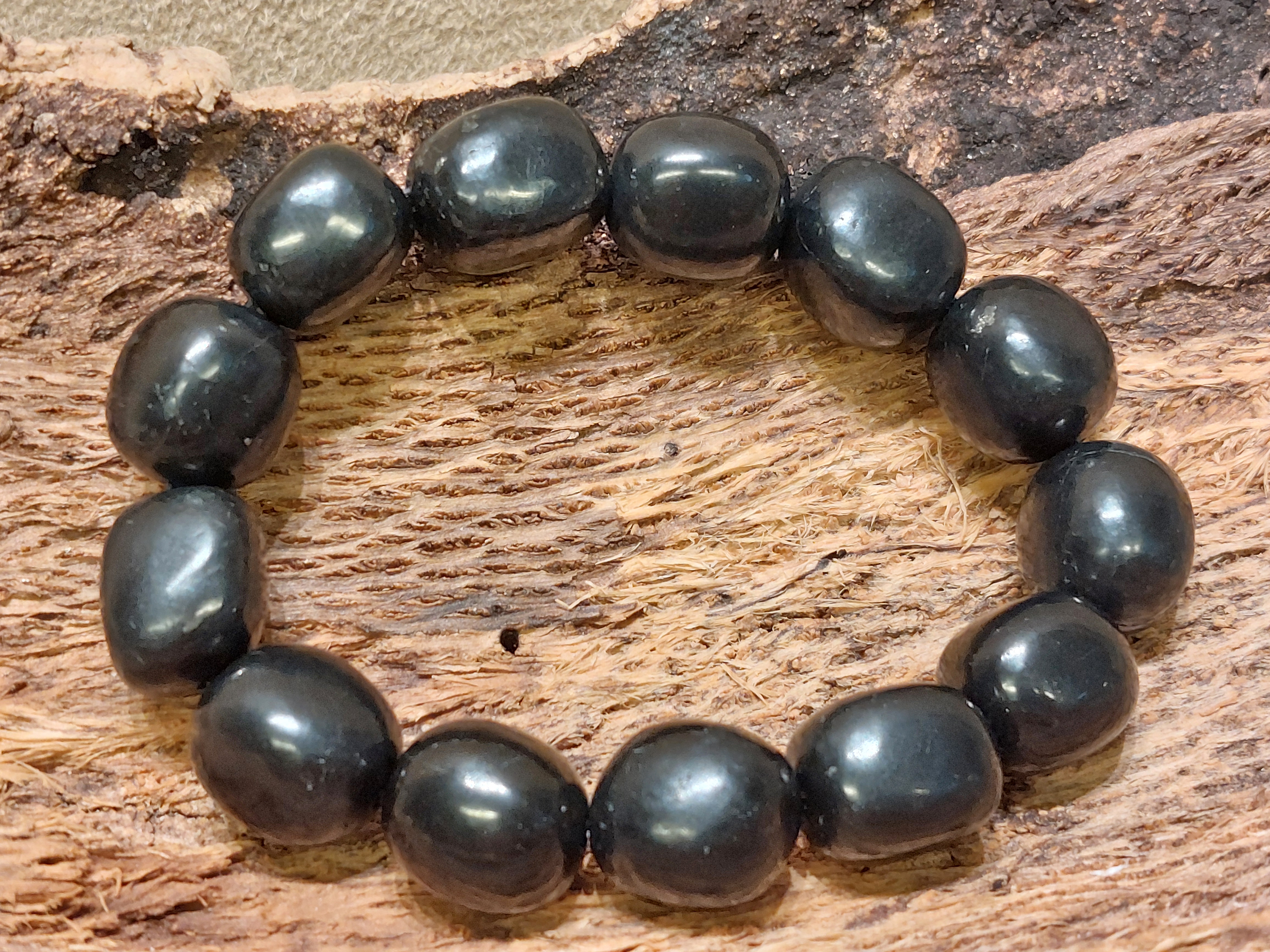 Shungit nugget armband 12mm